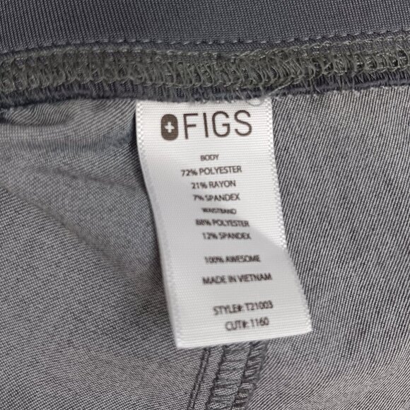 FIGS Women's Technical Collection Livingstone Flat Front Gray Scrub Pants 2XL - Picture 5 of 6